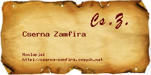 Cserna Zamfira névjegykártya
